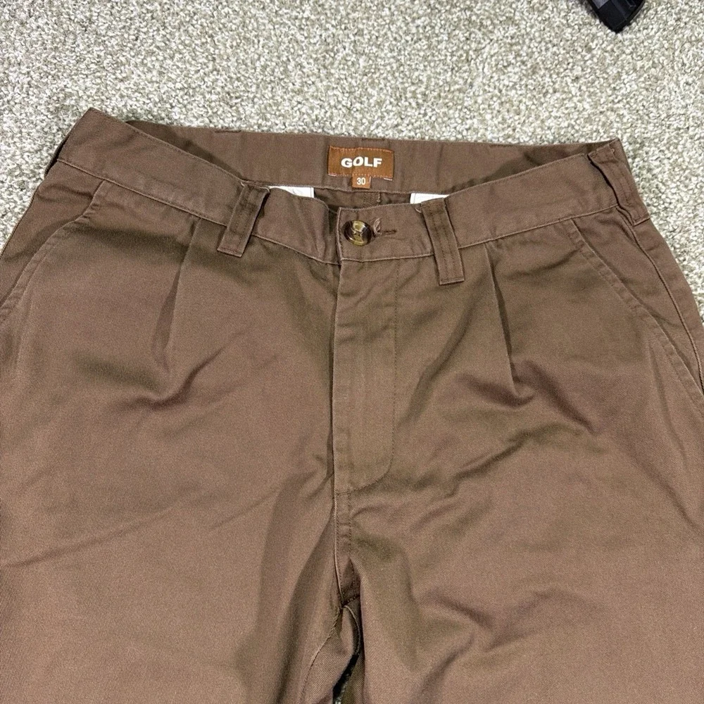 Golf Le Fleur Wang Brown Chino Pants Embroidered Size 34/30 Great Condition